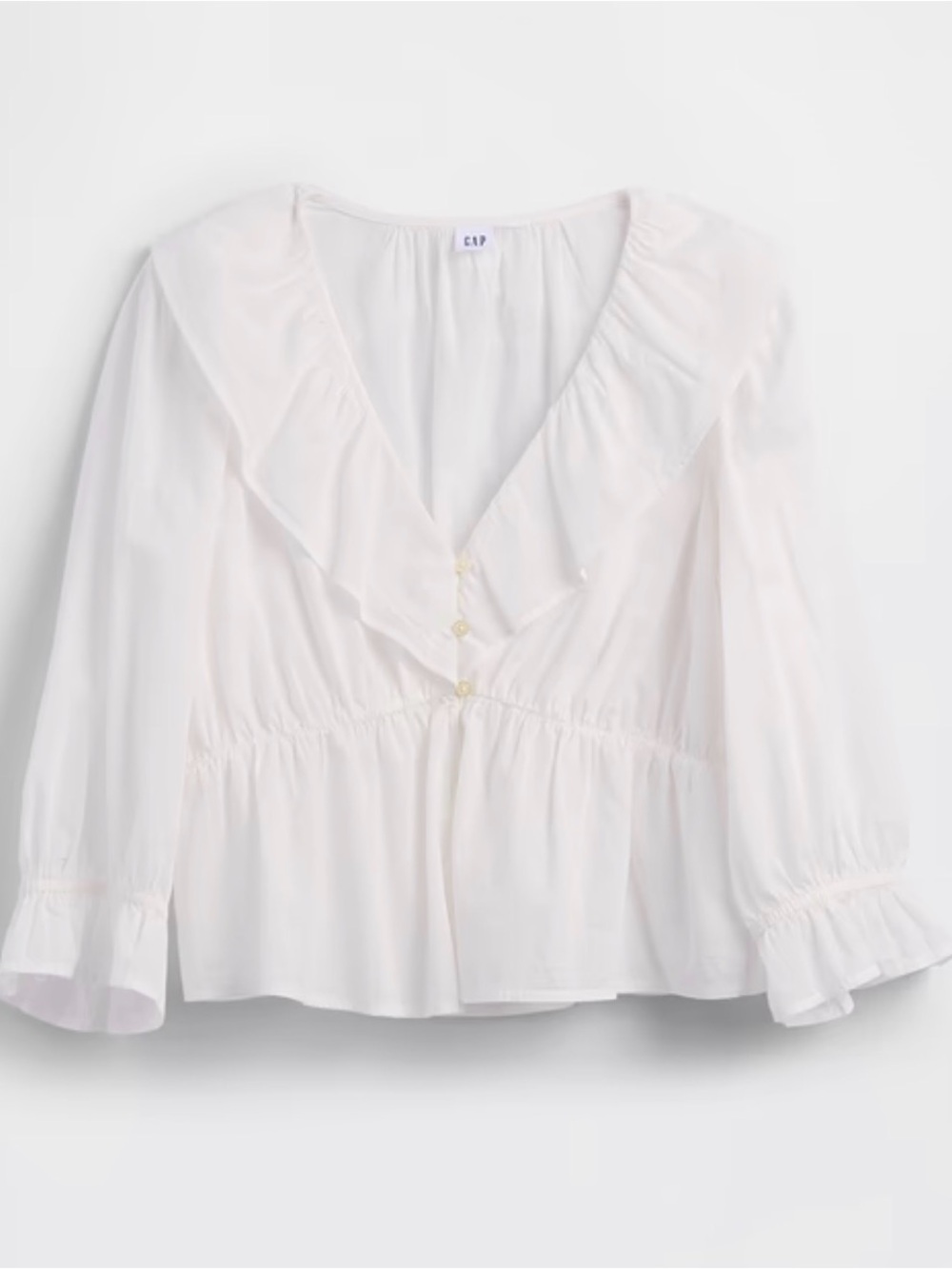 Relaxed Ruffled Top White - Picture 4 of 4